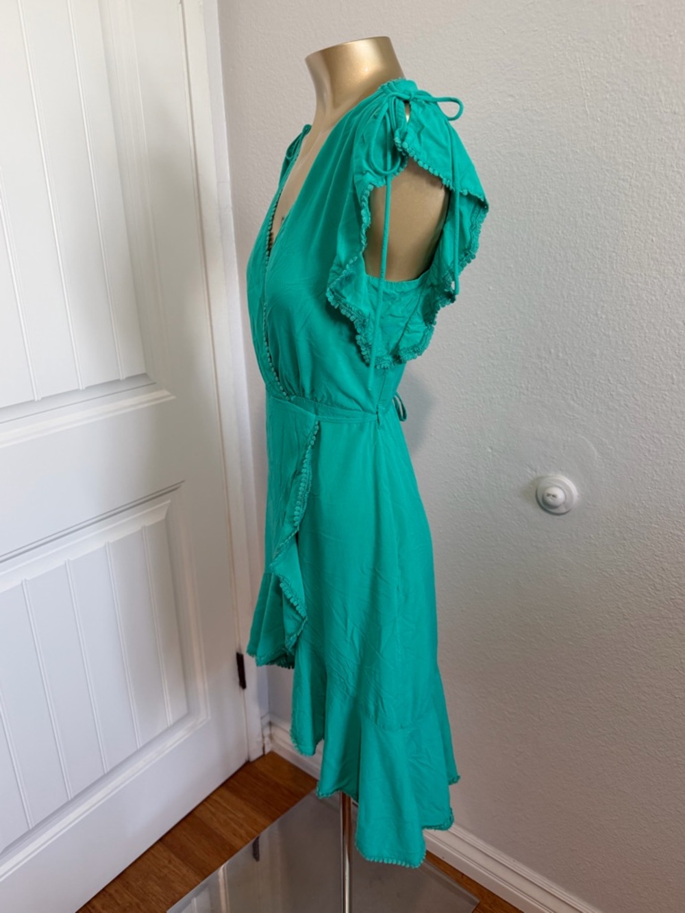 Lulus Adeleine green wrap midi dress S - Picture 4 of 8